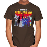 Super Rebel Friends - Mens T-Shirts RIPT Apparel Small / Dark Chocolate
