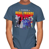 Super Rebel Friends - Mens T-Shirts RIPT Apparel Small / Indigo Blue