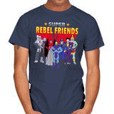 Super Rebel Friends - Mens T-Shirts RIPT Apparel Small / Navy