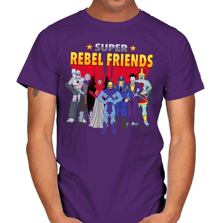 Super Rebel Friends - Mens T-Shirts RIPT Apparel Small / Purple