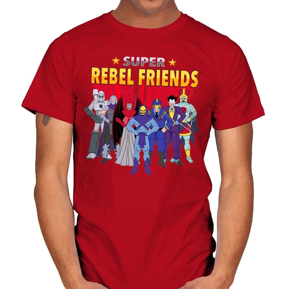 Super Rebel Friends - Mens T-Shirts RIPT Apparel Small / Red
