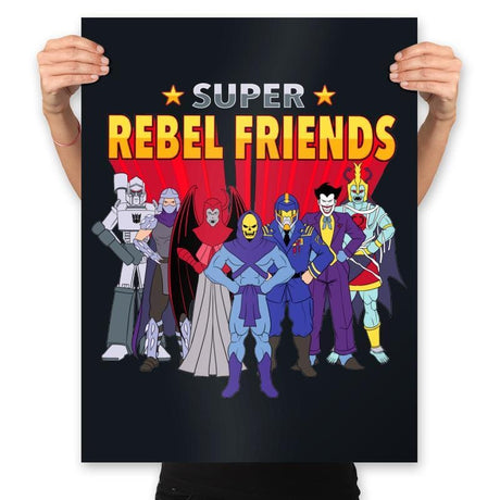 Super Rebel Friends - Prints Posters RIPT Apparel 18x24 / Black