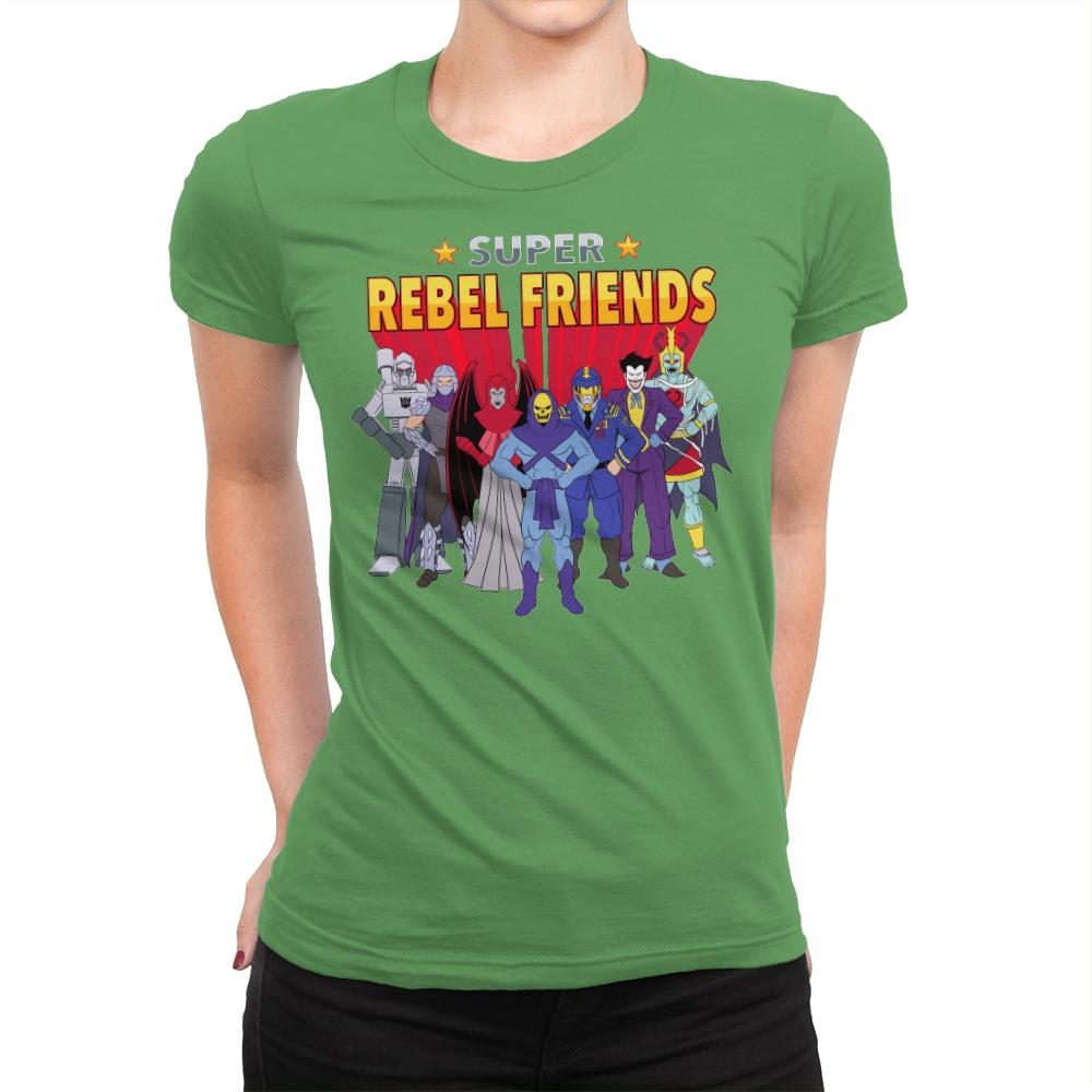 Super Rebel Friends - Womens Premium T-Shirts RIPT Apparel Small / Kelly Green