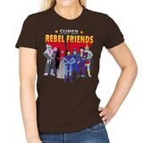 Super Rebel Friends - Womens T-Shirts RIPT Apparel Small / Dark Chocolate