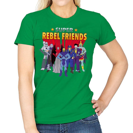 Super Rebel Friends - Womens T-Shirts RIPT Apparel Small / Irish Green