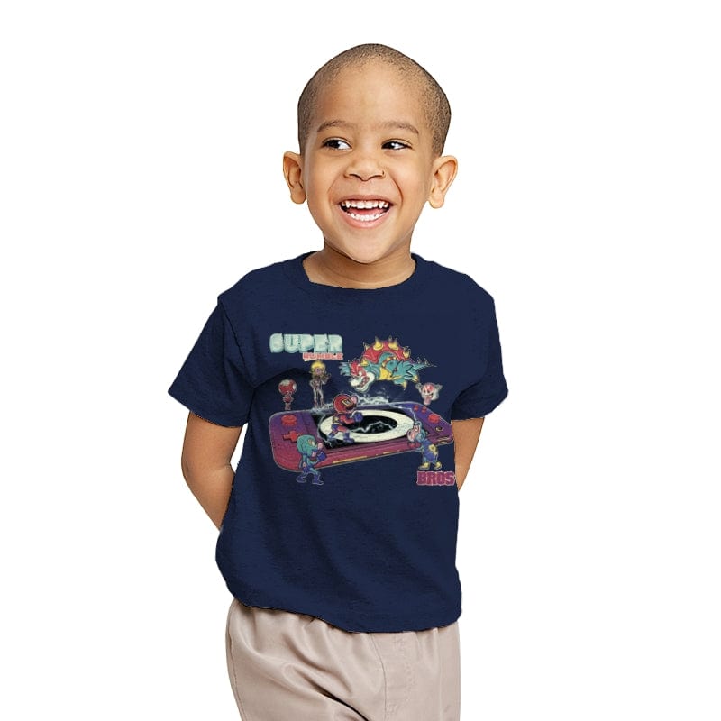 Super Rumble Bros - Youth T-Shirts RIPT Apparel X-small / Navy