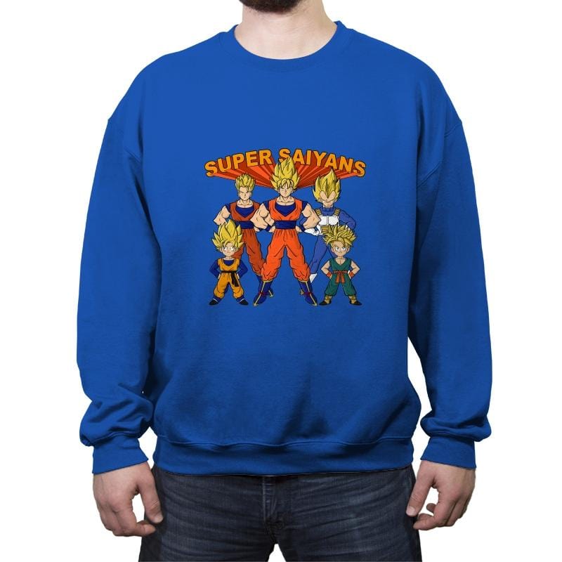Super Saiyans - Crew Neck Sweatshirt Crew Neck Sweatshirt RIPT Apparel Small / Royal