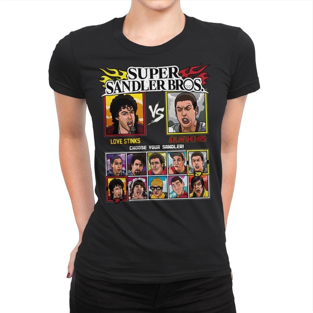 Super Sandler Bros - Womens Premium T-Shirts RIPT Apparel Small / Black