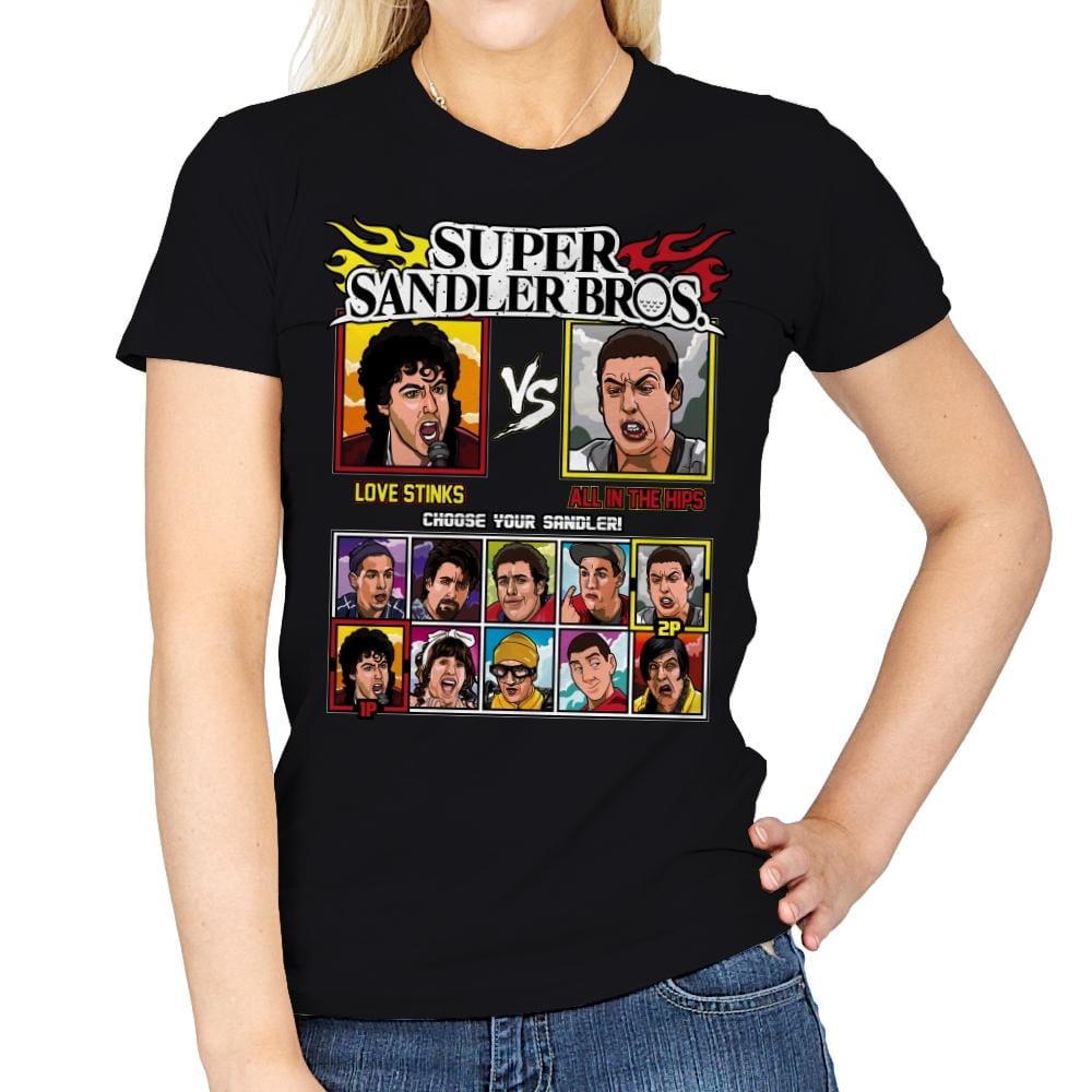 Super Sandler Bros - Womens T-Shirts RIPT Apparel Small / Black