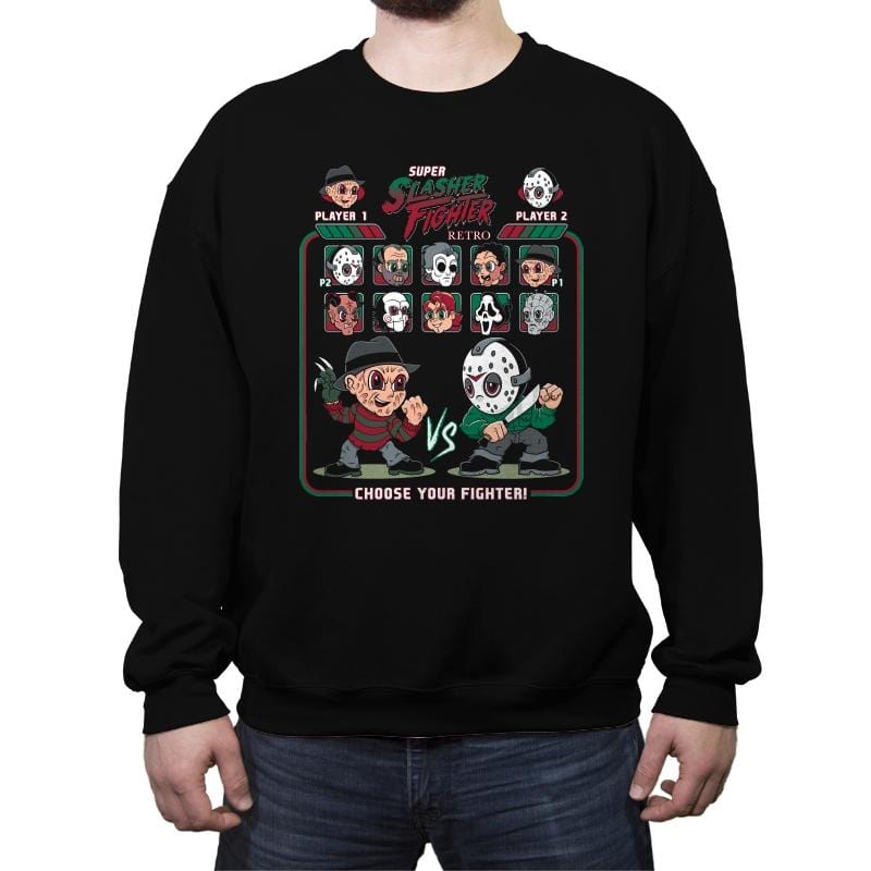 Super Slasher Fighter - Crew Neck Sweatshirt Crew Neck Sweatshirt RIPT Apparel Small / Black
