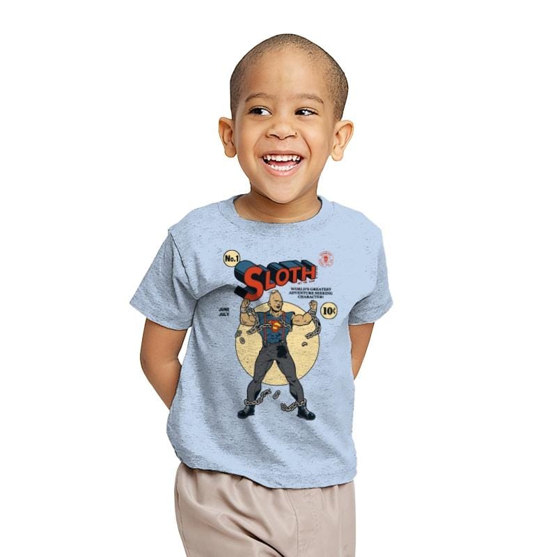 Super Sloth No. 1 - Youth T-Shirts RIPT Apparel X-small / Light blue