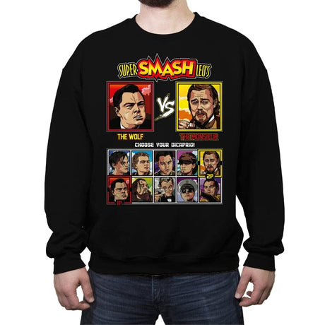 Super Smash Leos - Retro Fighter Series - Crew Neck Sweatshirt Crew Neck Sweatshirt RIPT Apparel Small / Black