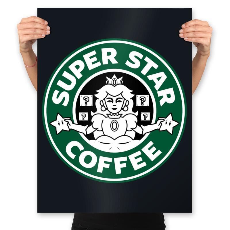 Super Star Coffee - Prints Posters RIPT Apparel 18x24 / Black