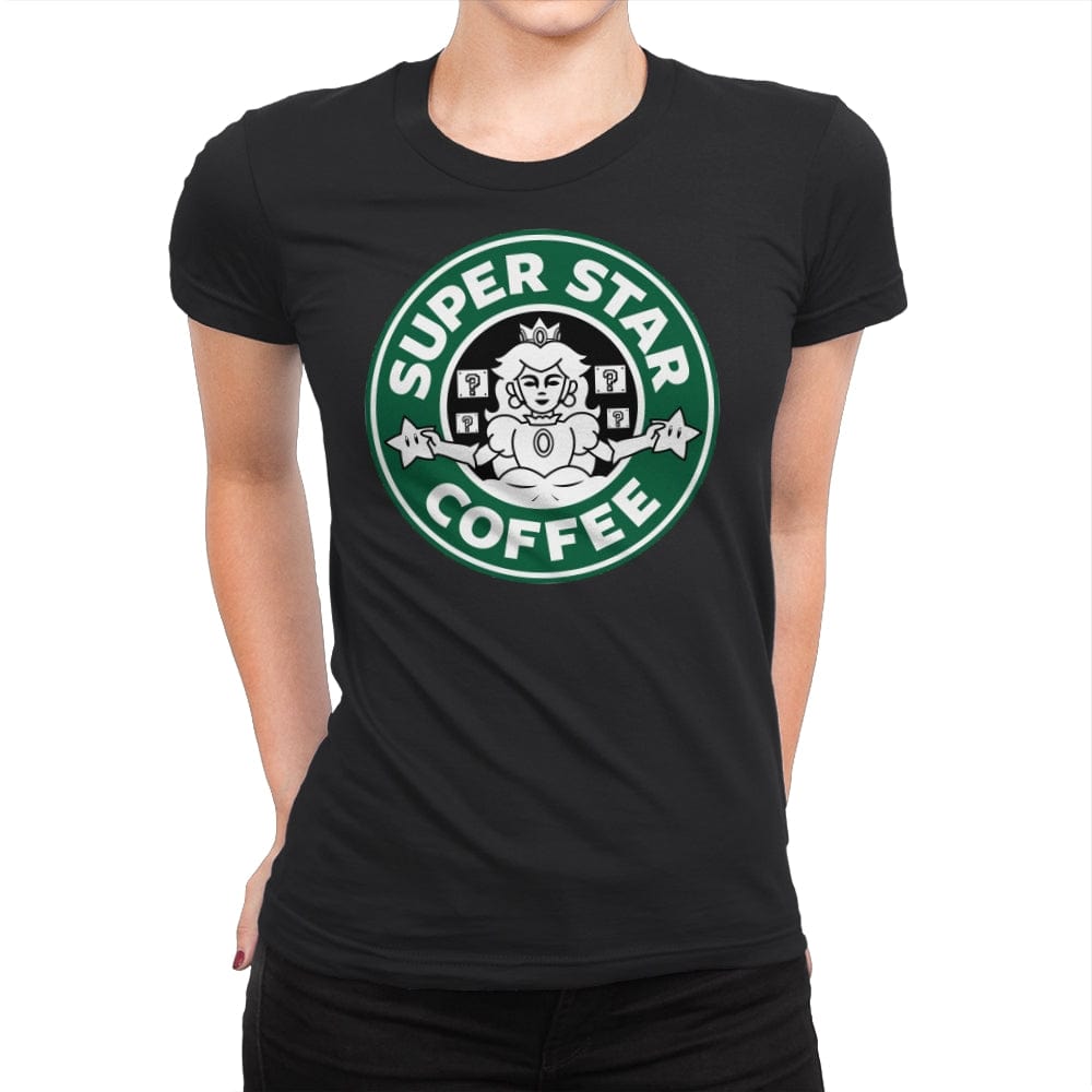 Super Star Coffee - Womens Premium T-Shirts RIPT Apparel Small / Black