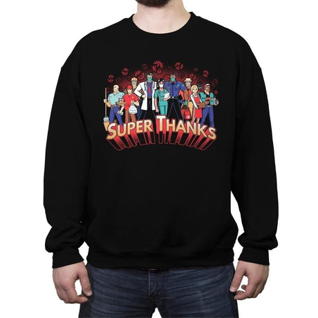 Super Thanks - Crew Neck Sweatshirt Crew Neck Sweatshirt RIPT Apparel Small / Black