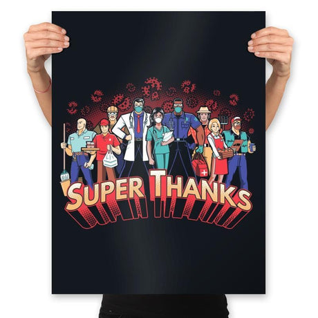 Super Thanks - Prints Posters RIPT Apparel 18x24 / Black