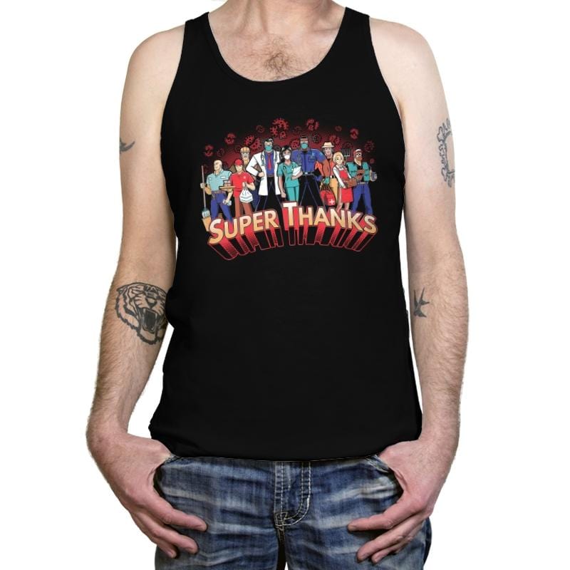 Super Thanks - Tanktop Tanktop RIPT Apparel X-Small / Black