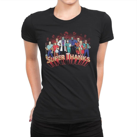 Super Thanks - Womens Premium T-Shirts RIPT Apparel Small / Black