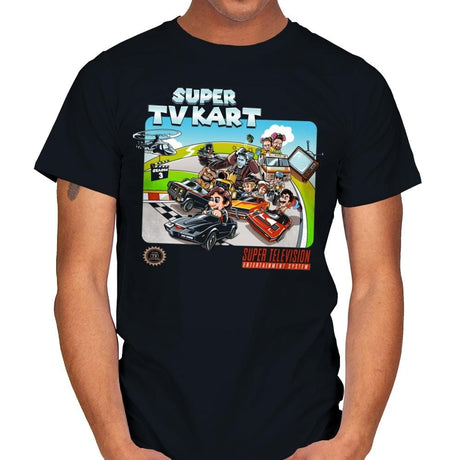 Super TV Kart - Mens T-Shirts RIPT Apparel Small / Black