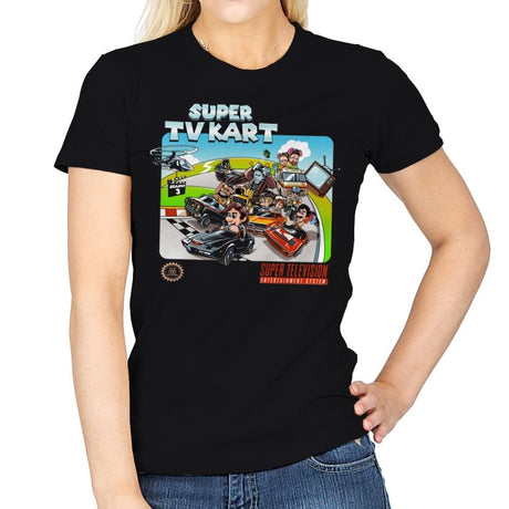 Super TV Kart - Womens T-Shirts RIPT Apparel Small / Black