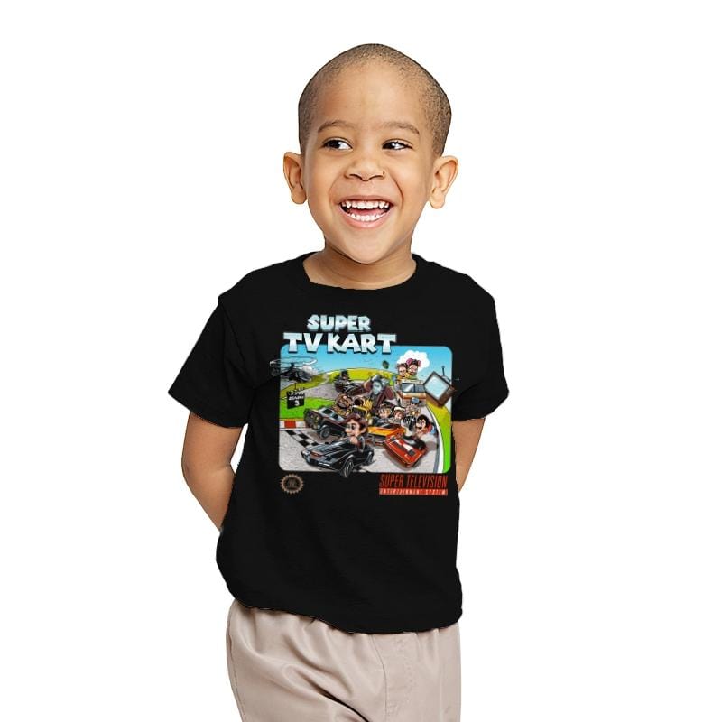 Super TV Kart - Youth T-Shirts RIPT Apparel X-small / Black