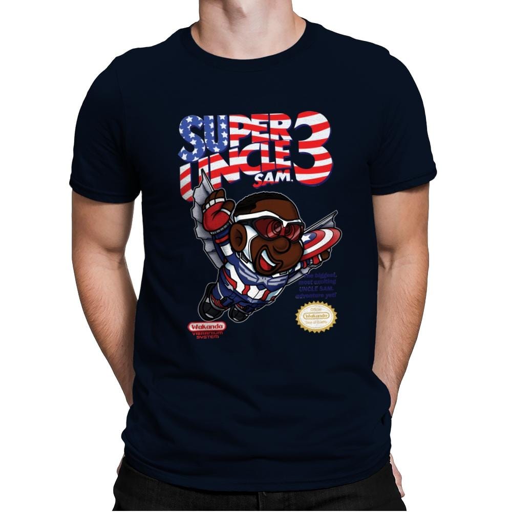 Super Uncle Sam - Mens Premium T-Shirts RIPT Apparel Small / Midnight Navy