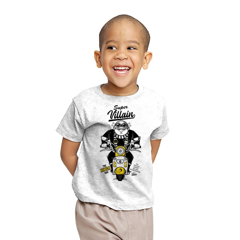 Super Villain Scooter - Youth T-Shirts RIPT Apparel X-small / White