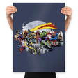 Superheroes Lunch Atop A Skyscraper - Best Seller - Prints Posters RIPT Apparel 18x24 / Navy