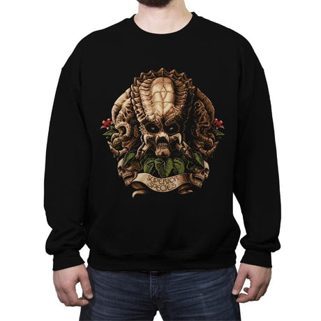 Superious Species - Crew Neck Sweatshirt Crew Neck Sweatshirt RIPT Apparel Small / Black