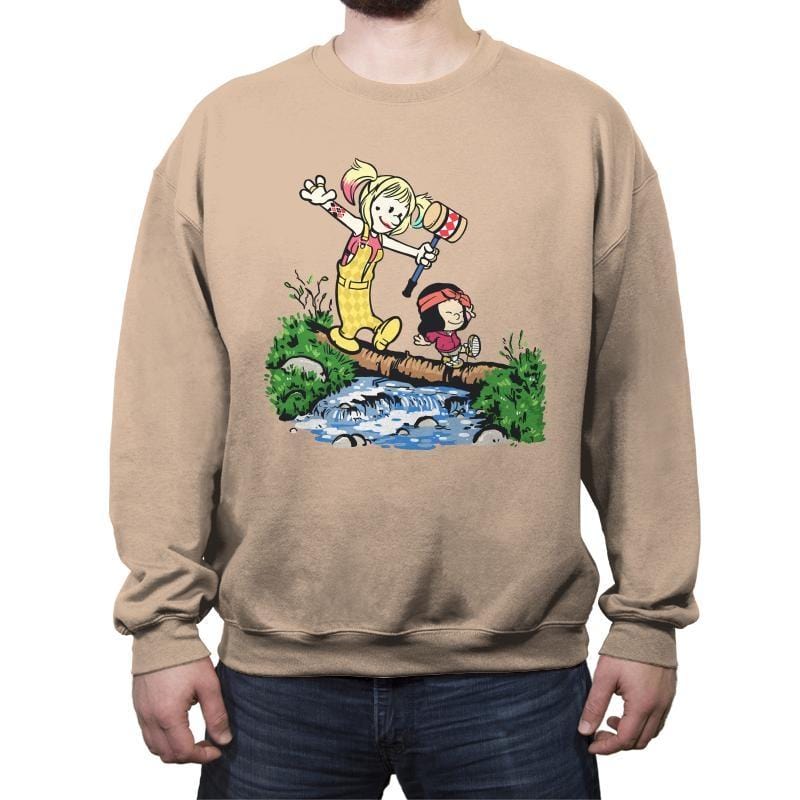 Supervillain's Imagination - Crew Neck Sweatshirt Crew Neck Sweatshirt RIPT Apparel Small / Sand