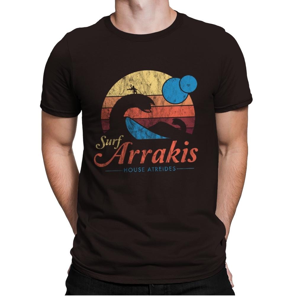 Surf Arrakis - Mens Premium T-Shirts RIPT Apparel Small / Dark Chocolate