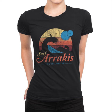 Surf Arrakis - Womens Premium T-Shirts RIPT Apparel Small / Black