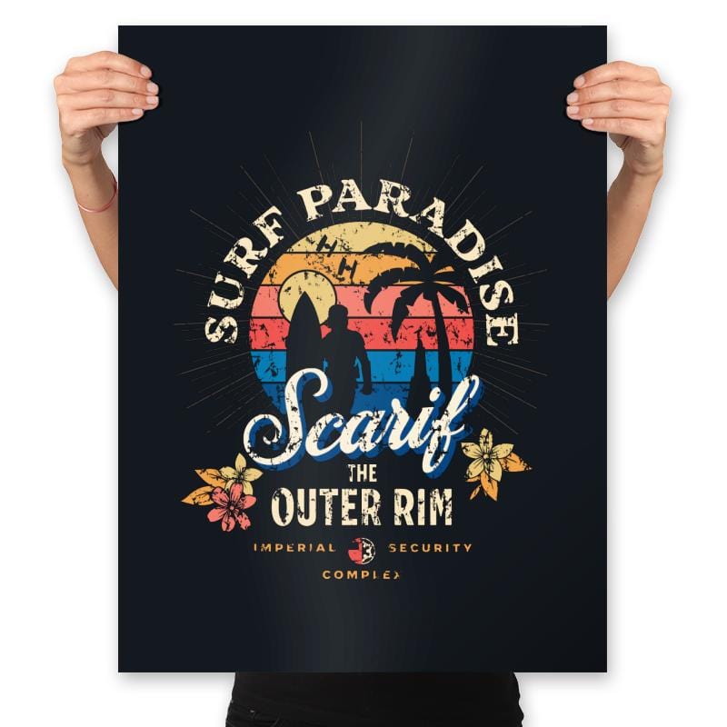 Surf Scarif - Prints Posters RIPT Apparel 18x24 / Black