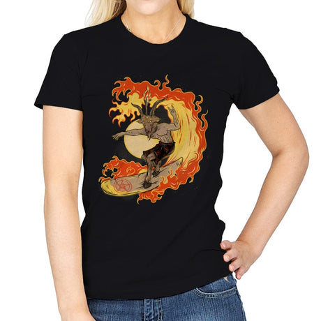 Surfing With the Devil - Womens T-Shirts RIPT Apparel Small / Black