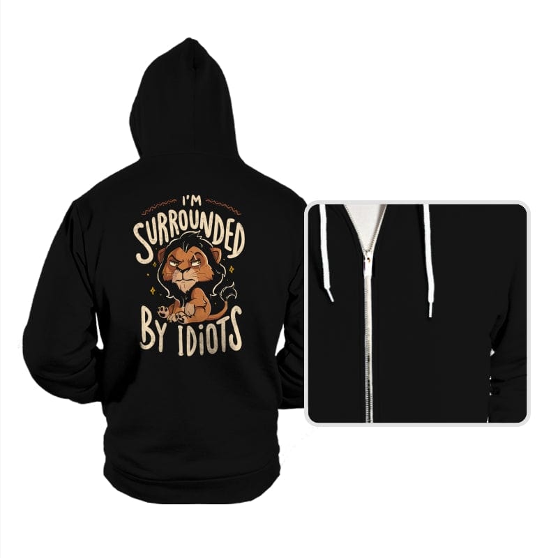 Surrounded by Idiots - Hoodies Hoodies RIPT Apparel Small / Black