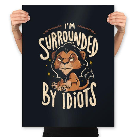 Surrounded by Idiots - Prints Posters RIPT Apparel 18x24 / Black