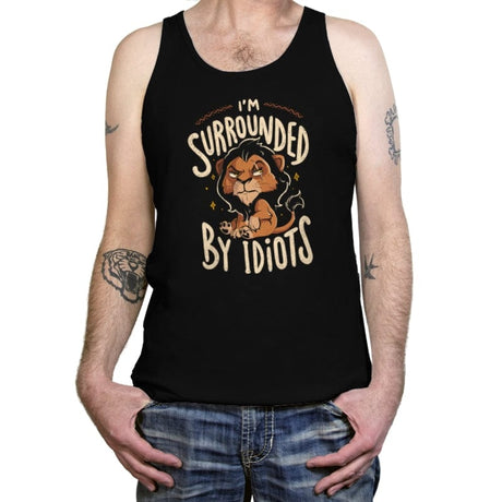 Surrounded by Idiots - Tanktop Tanktop RIPT Apparel X-Small / Black