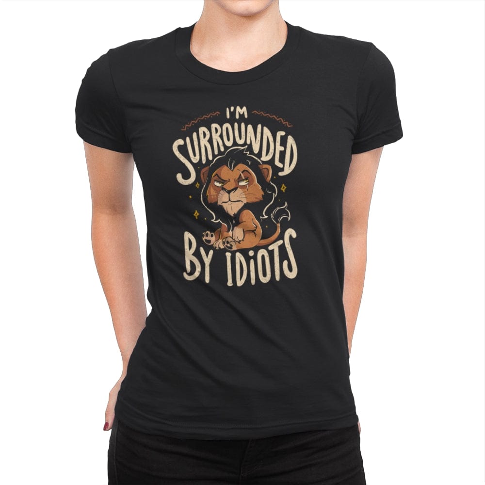 Surrounded by Idiots - Womens Premium T-Shirts RIPT Apparel Small / Black