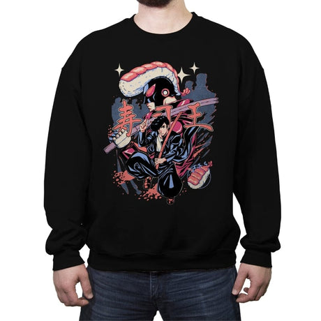 Sushi Hero - Crew Neck Sweatshirt Crew Neck Sweatshirt RIPT Apparel Small / Black