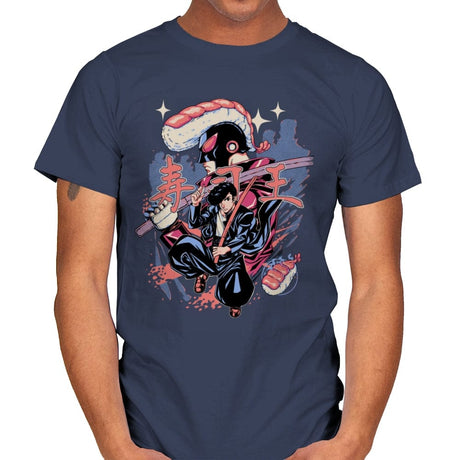 Sushi Hero - Mens T-Shirts RIPT Apparel Small / Navy