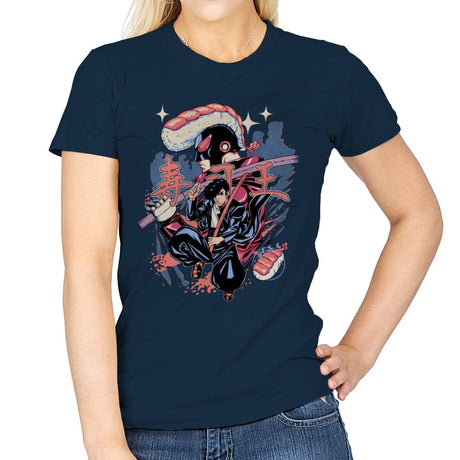 Sushi Hero - Womens T-Shirts RIPT Apparel Small / Navy
