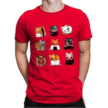 Sushi Kittens - Mens Premium T-Shirts RIPT Apparel Small / Red