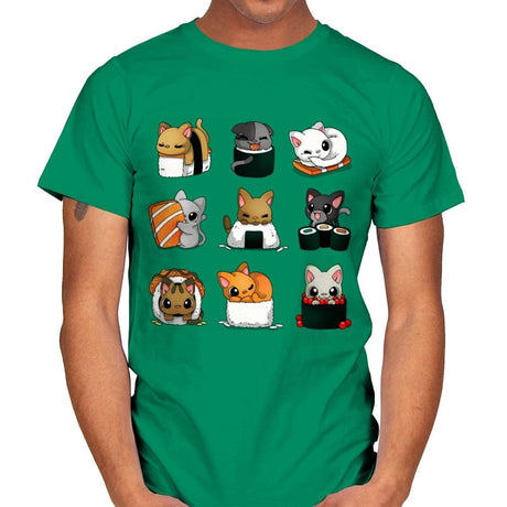 Sushi Kittens - Mens T-Shirts RIPT Apparel Small / Kelly