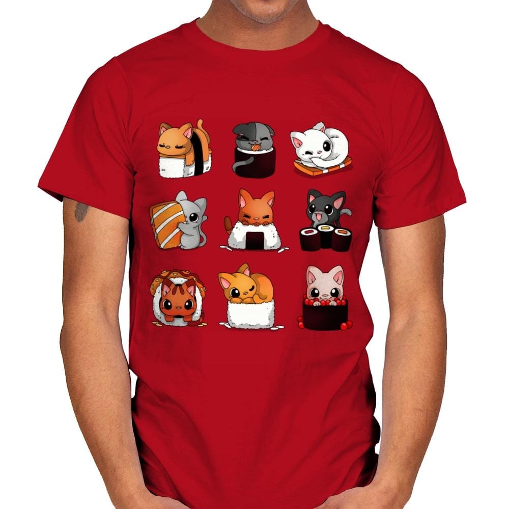 Sushi Kittens - Mens T-Shirts RIPT Apparel Small / Red