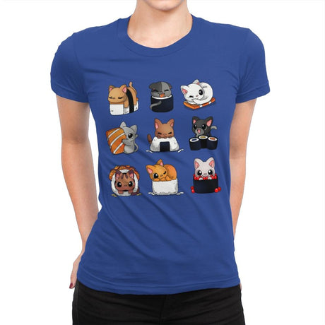 Sushi Kittens - Womens Premium T-Shirts RIPT Apparel Small / Royal