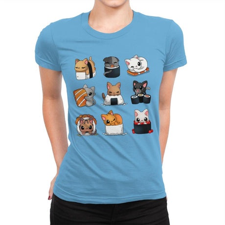 Sushi Kittens - Womens Premium T-Shirts RIPT Apparel Small / Turquoise