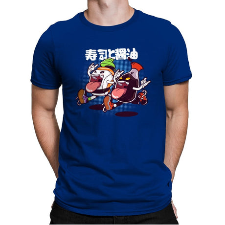 Sushi & Soy Sauce Combo - Mens Premium T-Shirts RIPT Apparel Small / Royal