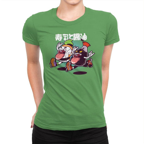 Sushi & Soy Sauce Combo - Womens Premium T-Shirts RIPT Apparel Small / Kelly