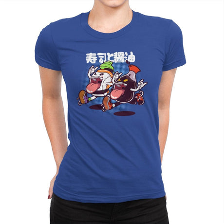 Sushi & Soy Sauce Combo - Womens Premium T-Shirts RIPT Apparel Small / Royal