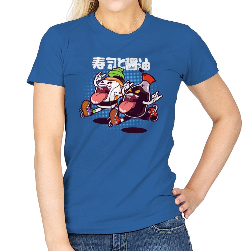 Sushi & Soy Sauce Combo - Womens T-Shirts RIPT Apparel Small / Royal